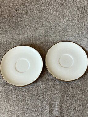 Set of 2 Vintage HEATH Ceramics Nutmeg / White Saucers 105